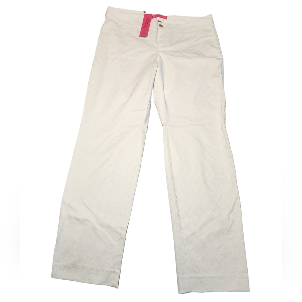 Lilly Pulitzer NWT Kelly Stretch Pants Resort White Size 12